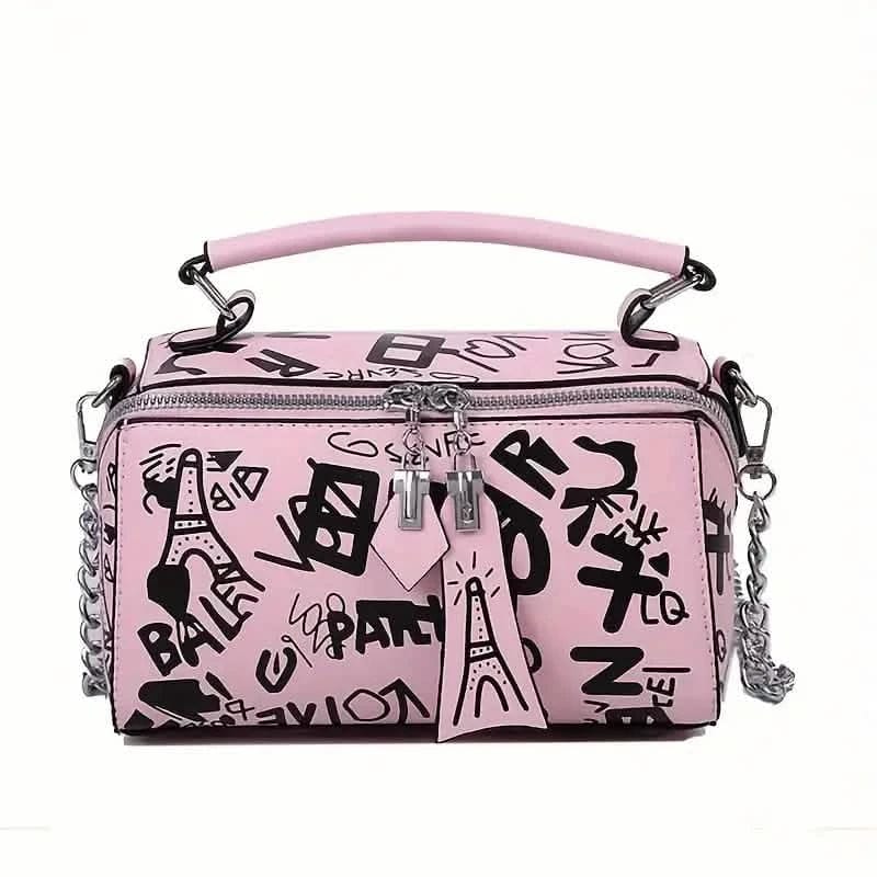 Graffiti Trendy Chain Crossbody Bag for Women - A-1 Thread Vault