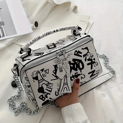 Graffiti Trendy Chain Crossbody Bag for Women - A-1 Thread Vault