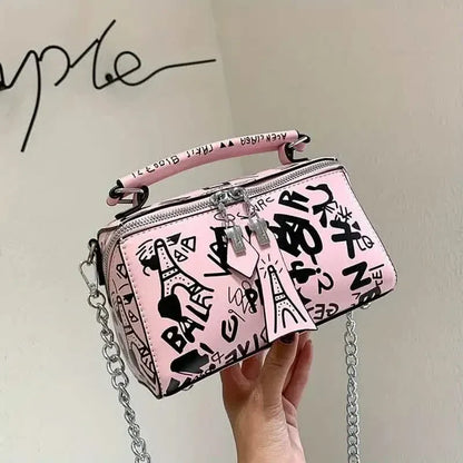 Graffiti Trendy Chain Crossbody Bag for Women - A-1 Thread Vault