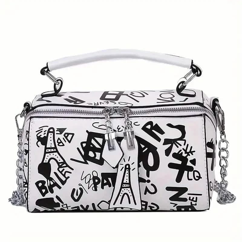 Graffiti Trendy Chain Crossbody Bag for Women - A-1 Thread Vault