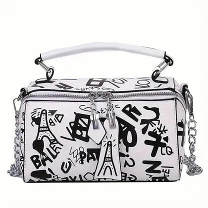 Graffiti Trendy Chain Crossbody Bag for Women - A-1 Thread Vault