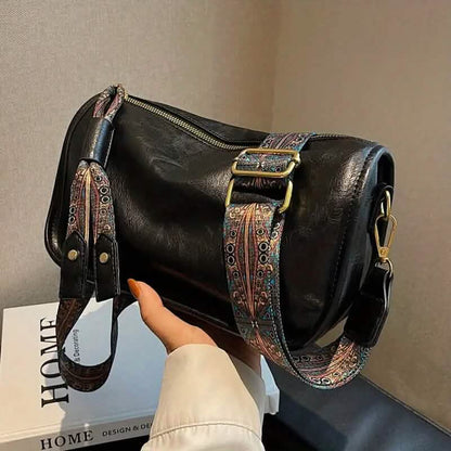 Graphic Pattern Zipper Crossbody Bag - A-1 Thread Vault