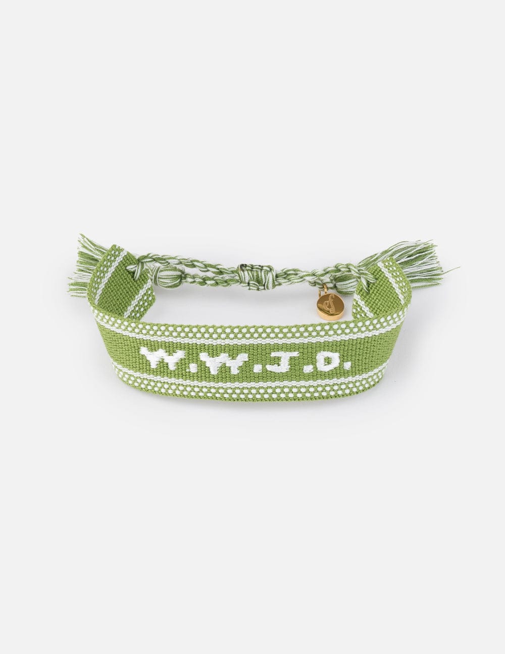 Green WWJD Embroidered Bracelet - A-1 Thread Vault