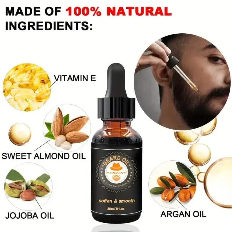 Grooming Kit w/Beard Conditioner, Oil, Balm, Brush, Wash, Comb, Scissor, Bag, E-Book - A-1 Thread Vault