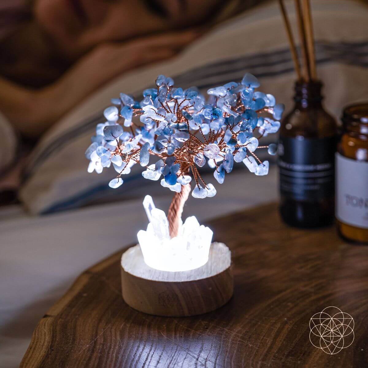 Guardian Lamp of Protection - Aquamarine Tree - A-1 Thread Vault