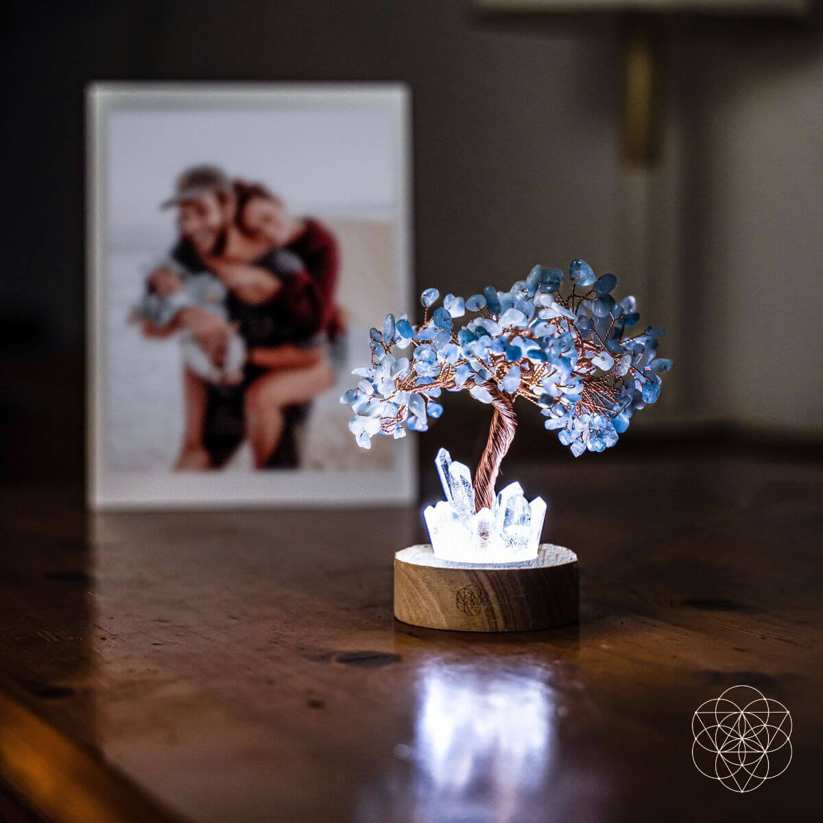 Guardian Lamp of Protection - Aquamarine Tree - A-1 Thread Vault