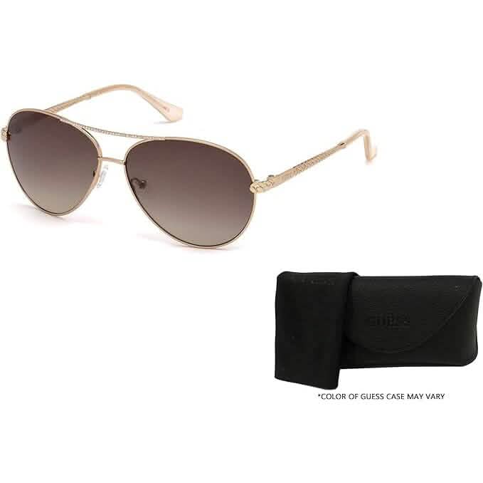 GUESS GU7470-S Pilot Sunglasses for Women + BUNDLE with Designer iWear Eyewear Care Kit (Refurbished) - A-1 Thread Vault