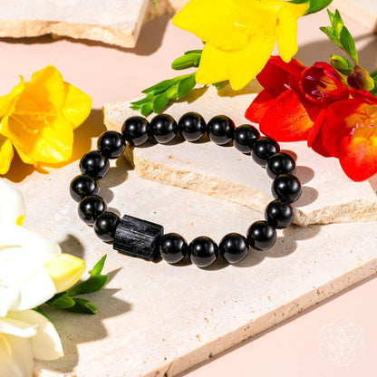 Habit Breaker - Black Obsidian & Tourmaline Bracelet - A-1 Thread Vault