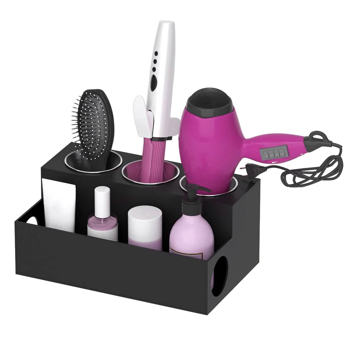 Hair Dryer Organizer with 3 Stainless Steel Cups - A-1 Thread Vault