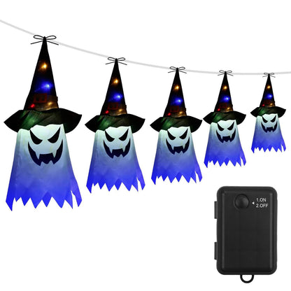 Halloween Ghost Witch Hat Hanging Light Lantern - A-1 Thread Vault