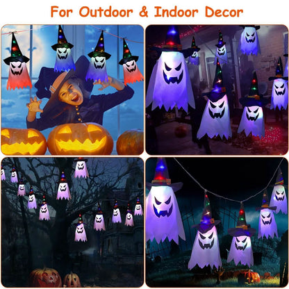 Halloween Ghost Witch Hat Hanging Light Lantern - A-1 Thread Vault