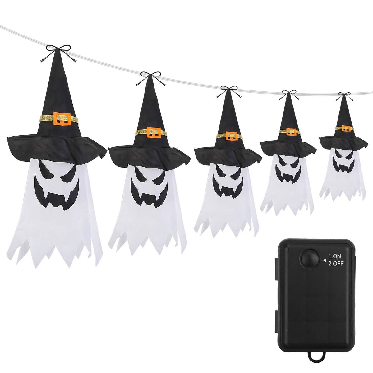 Halloween Ghost Witch Hat Hanging Light Lantern - A-1 Thread Vault