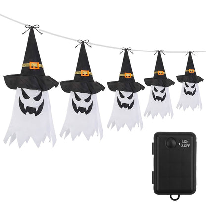Halloween Ghost Witch Hat Hanging Light Lantern - A-1 Thread Vault