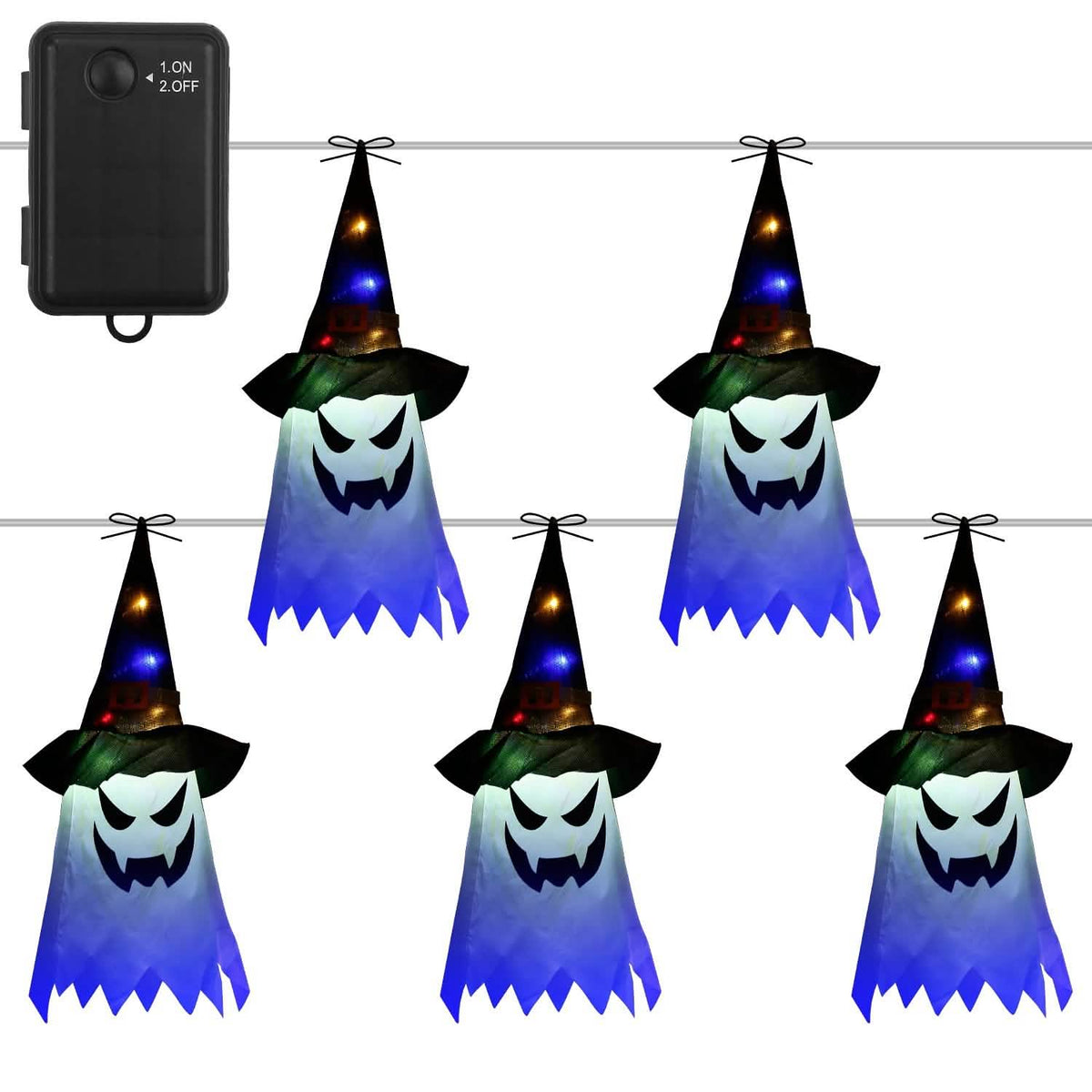 Halloween Ghost Witch Hat Hanging Light Lantern - A-1 Thread Vault