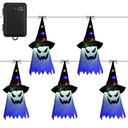 Halloween Ghost Witch Hat Hanging Light Lantern - A-1 Thread Vault