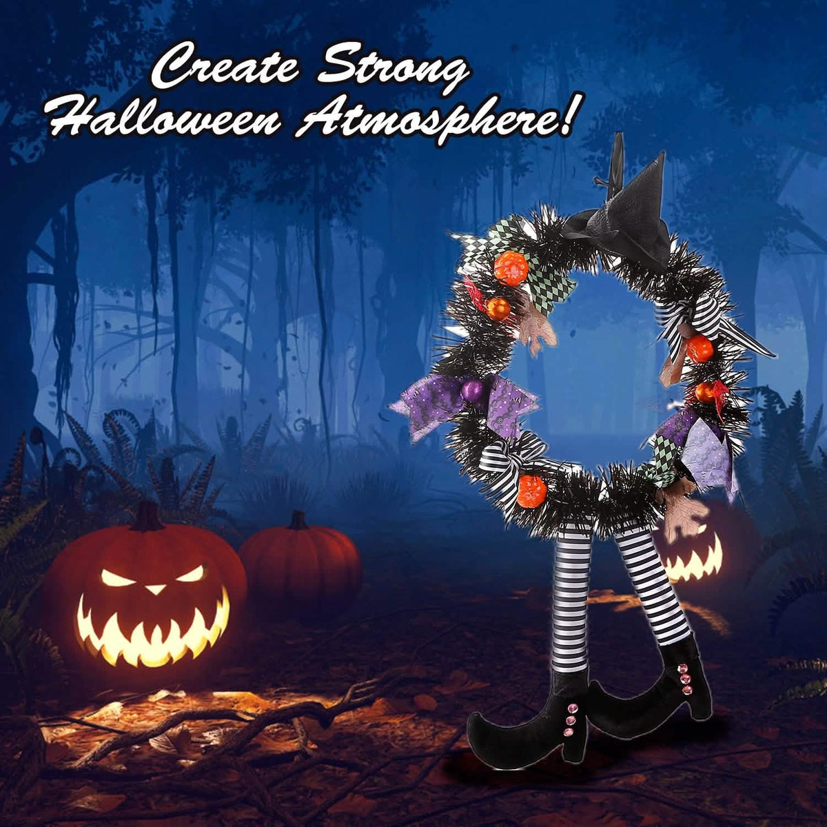 Halloween Witch Wreath Pumpkin Decorations - A-1 Thread Vault