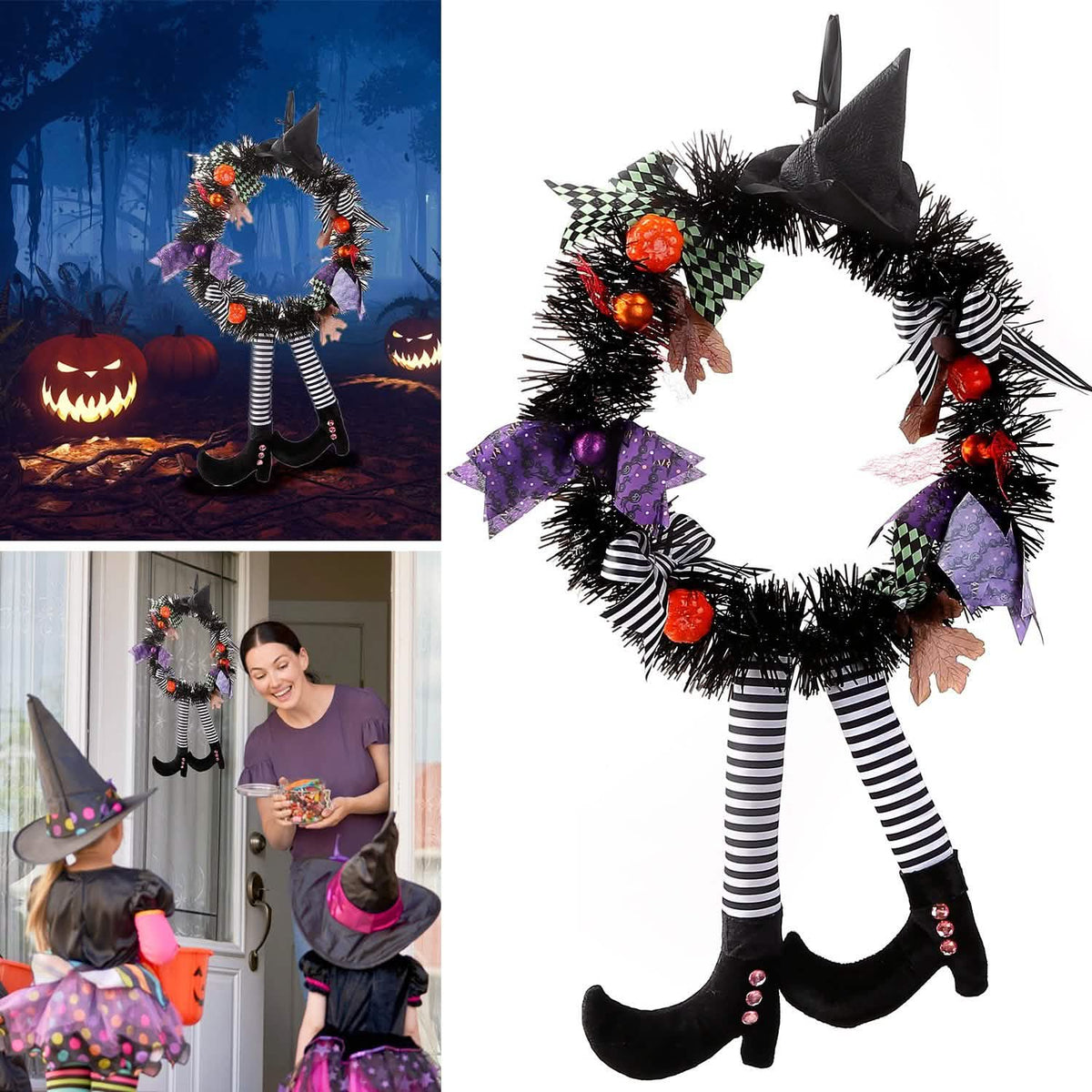 Halloween Witch Wreath Pumpkin Decorations - A-1 Thread Vault