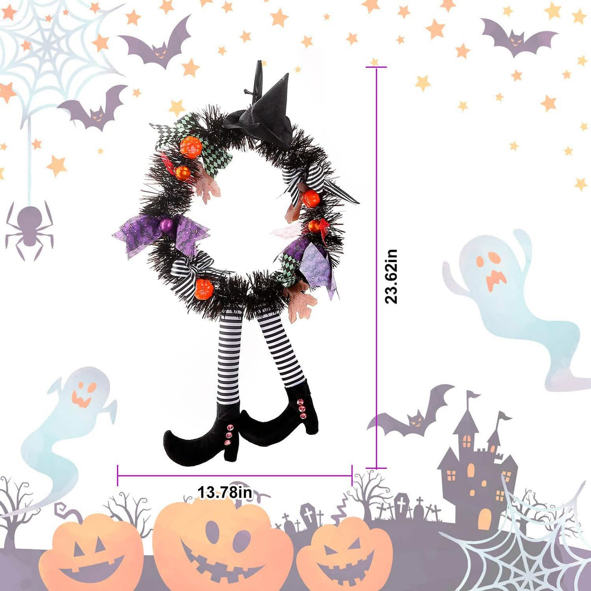 Halloween Witch Wreath Pumpkin Decorations - A-1 Thread Vault