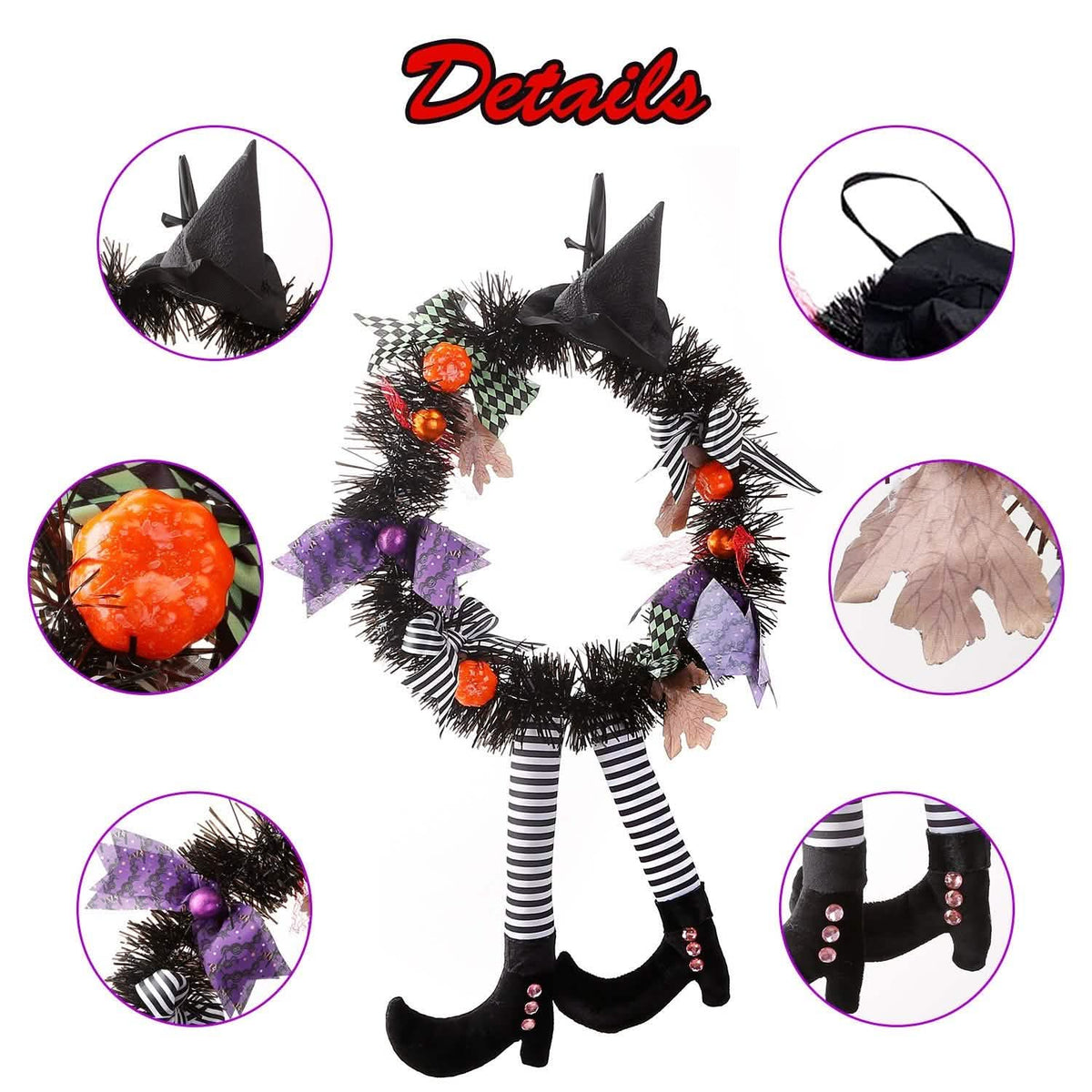Halloween Witch Wreath Pumpkin Decorations - A-1 Thread Vault
