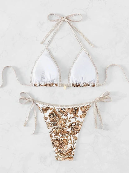 Halter String Triangle Two Piece Bikini Women Swimwear Female Swimsuit Bathers Bathing Swimming Suit Beachwear Summer - A-1 Thread Vault