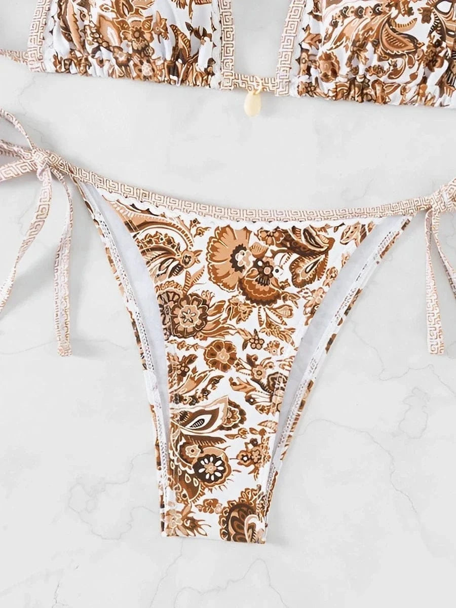 Halter String Triangle Two Piece Bikini Women Swimwear Female Swimsuit Bathers Bathing Swimming Suit Beachwear Summer - A-1 Thread Vault