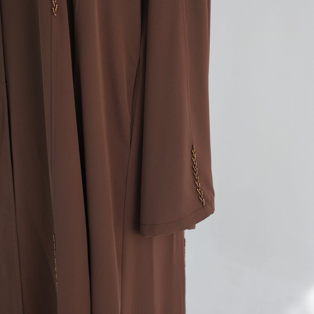 Hand-Beaded Linen Open Abaya(MOA320) - A-1 Thread Vault