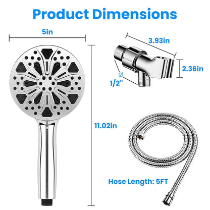 Handheld Filtered High Pressure Shower Head - A-1 Thread Vault