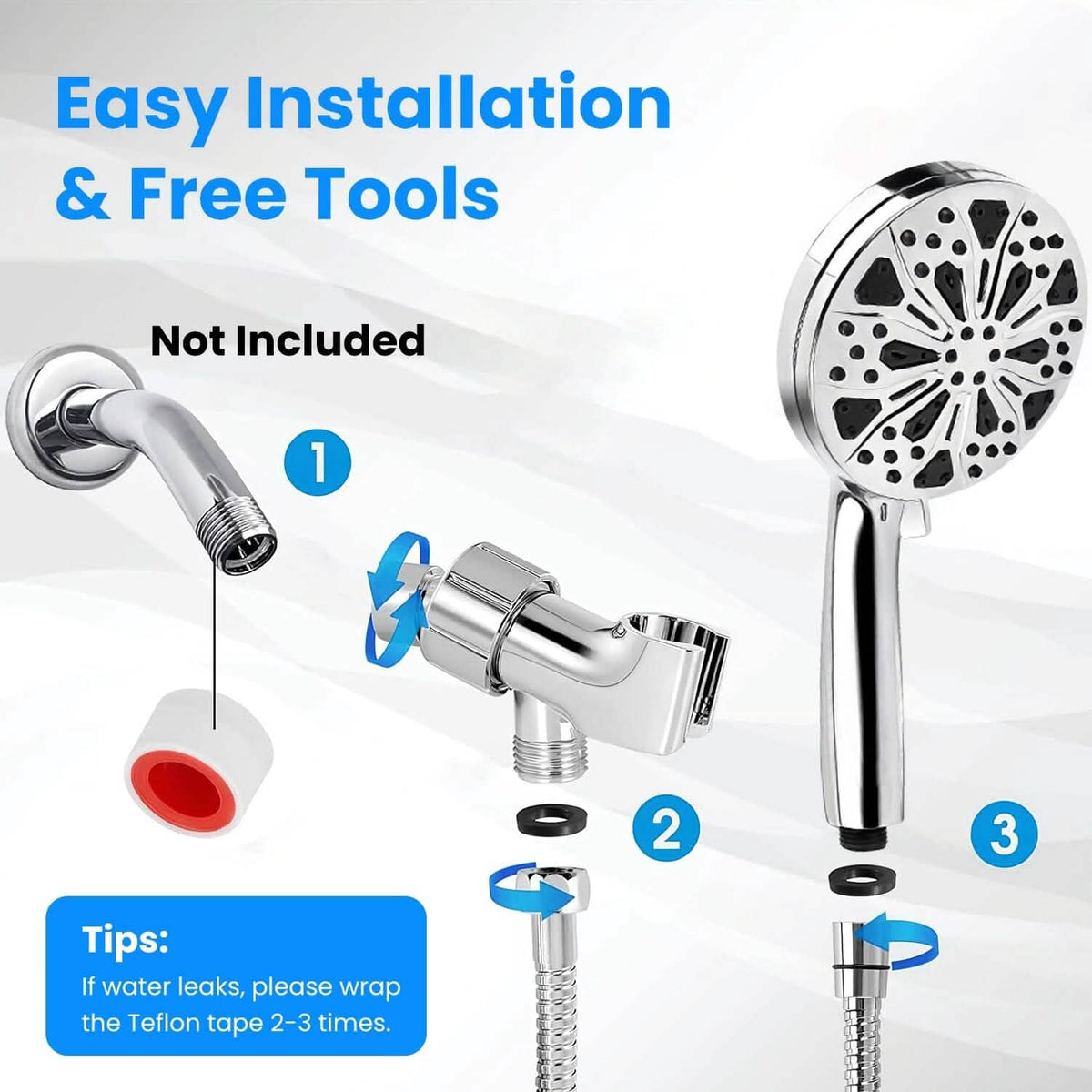 Handheld Filtered High Pressure Shower Head - A-1 Thread Vault
