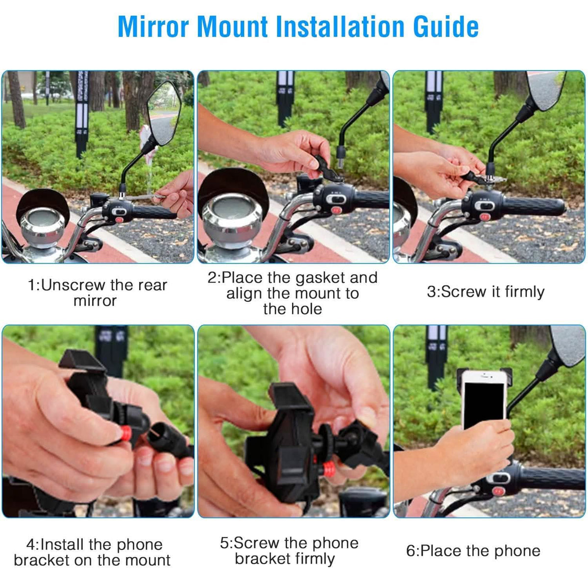 Handlebar Mirror Mobile Phone Holder - A-1 Thread Vault