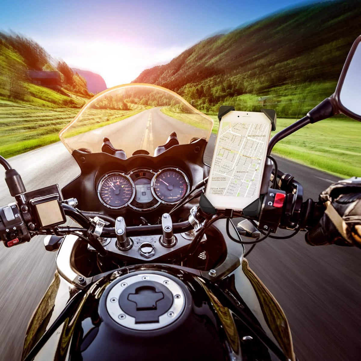 Handlebar Mirror Mobile Phone Holder - A-1 Thread Vault