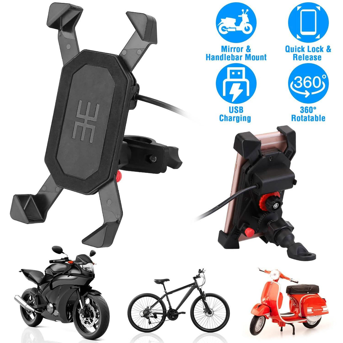 Handlebar Mirror Mobile Phone Holder - A-1 Thread Vault