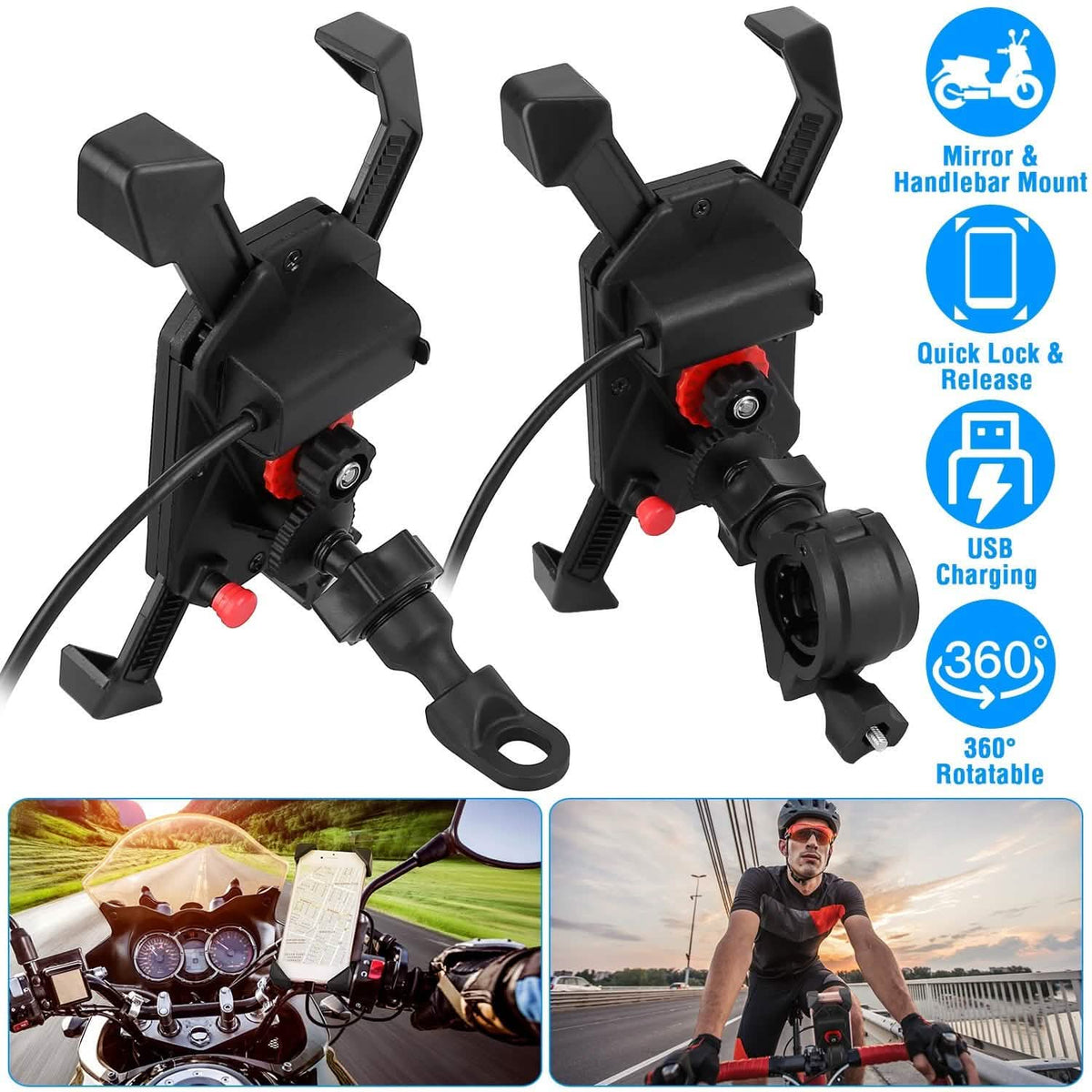 Handlebar Mirror Mobile Phone Holder - A-1 Thread Vault