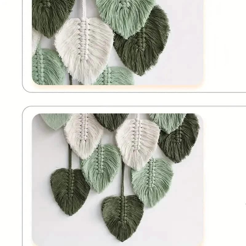 Handwoven Cotton Rope Leaf Tapestry - A-1 Thread Vault