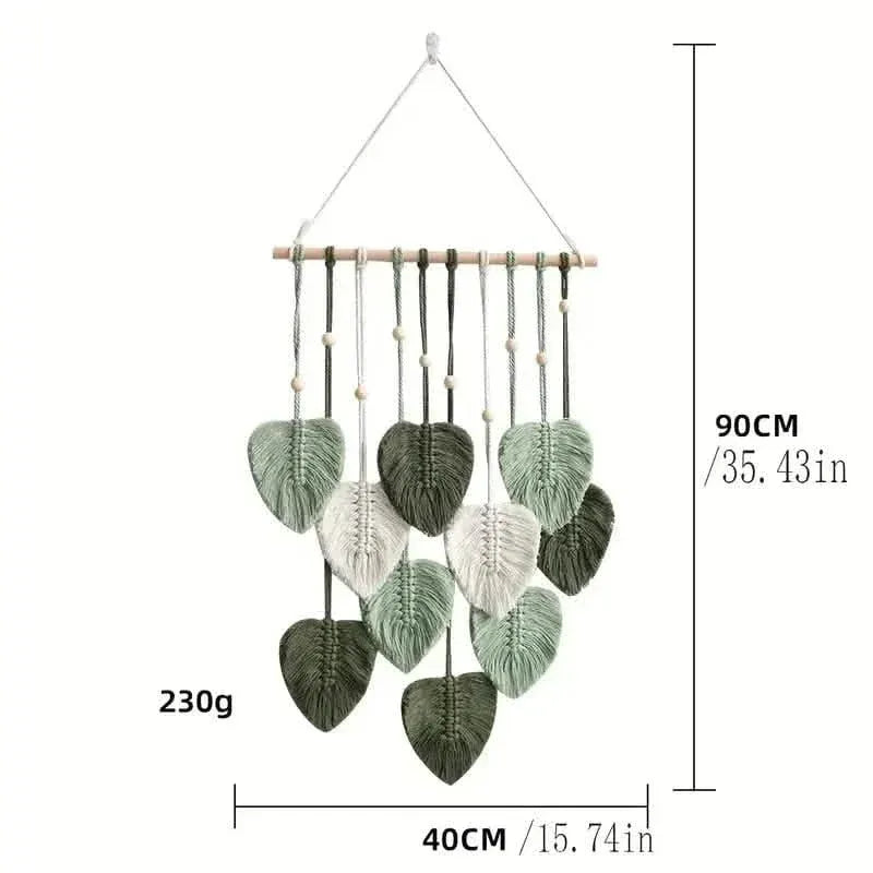 Handwoven Cotton Rope Leaf Tapestry - A-1 Thread Vault