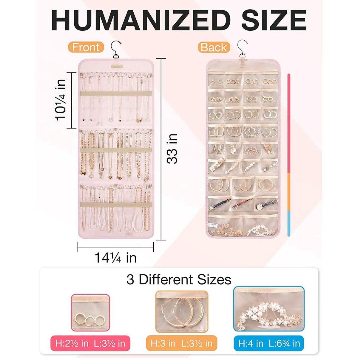 Hanging Jewelry Organizer Storage Roll - A-1 Thread Vault