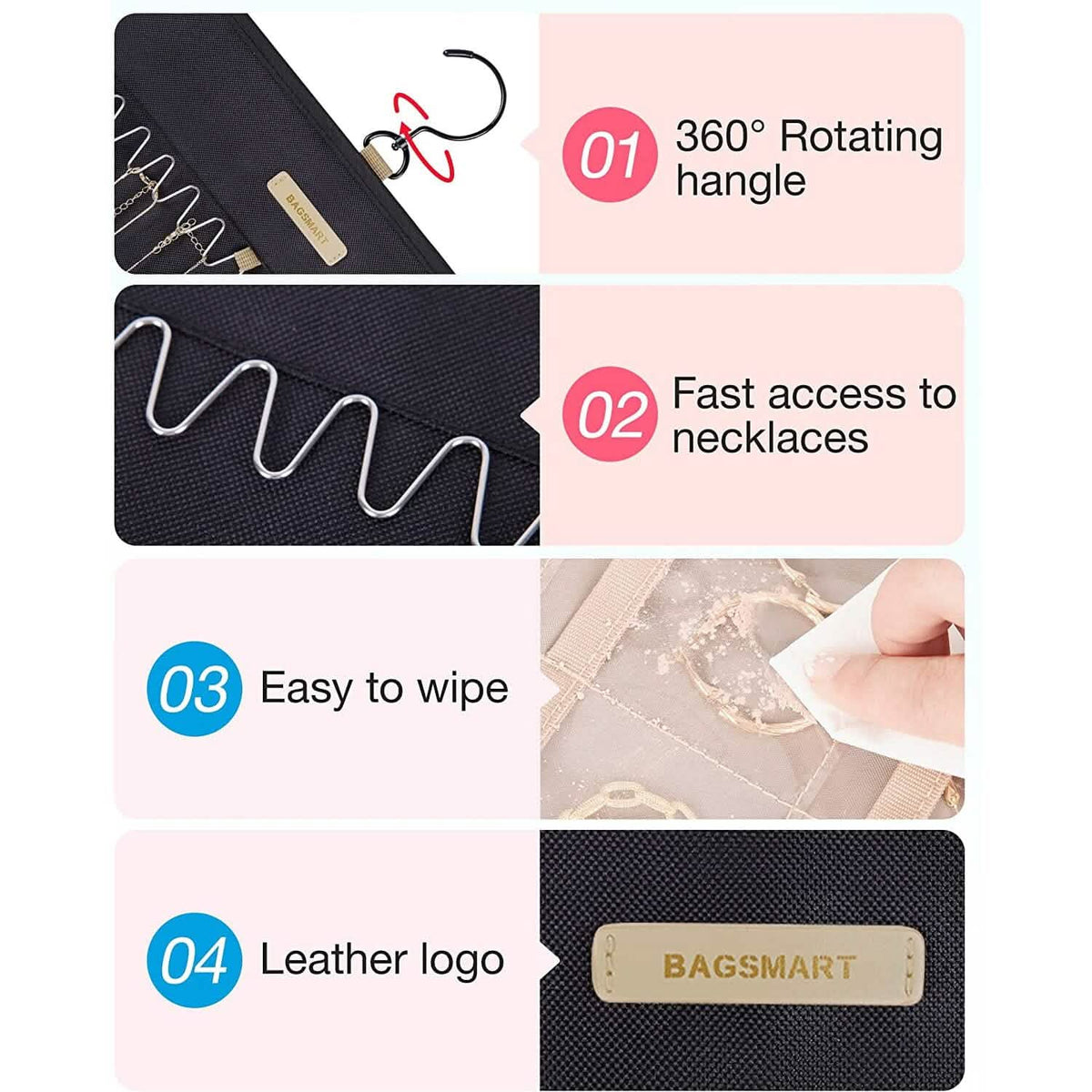 Hanging Jewelry Organizer Storage Roll - A-1 Thread Vault