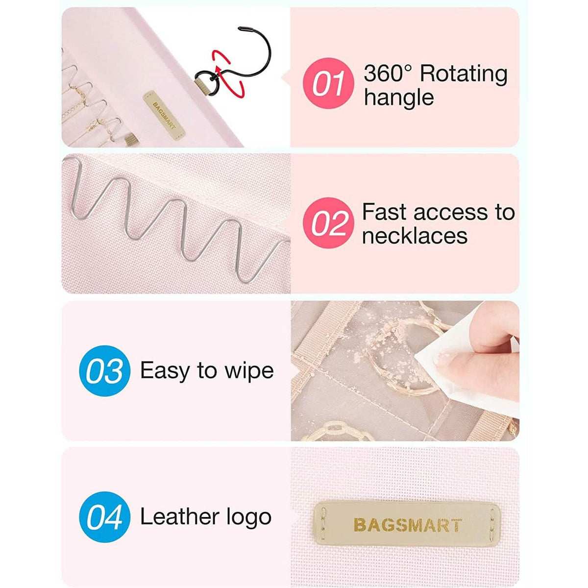 Hanging Jewelry Organizer Storage Roll - A-1 Thread Vault