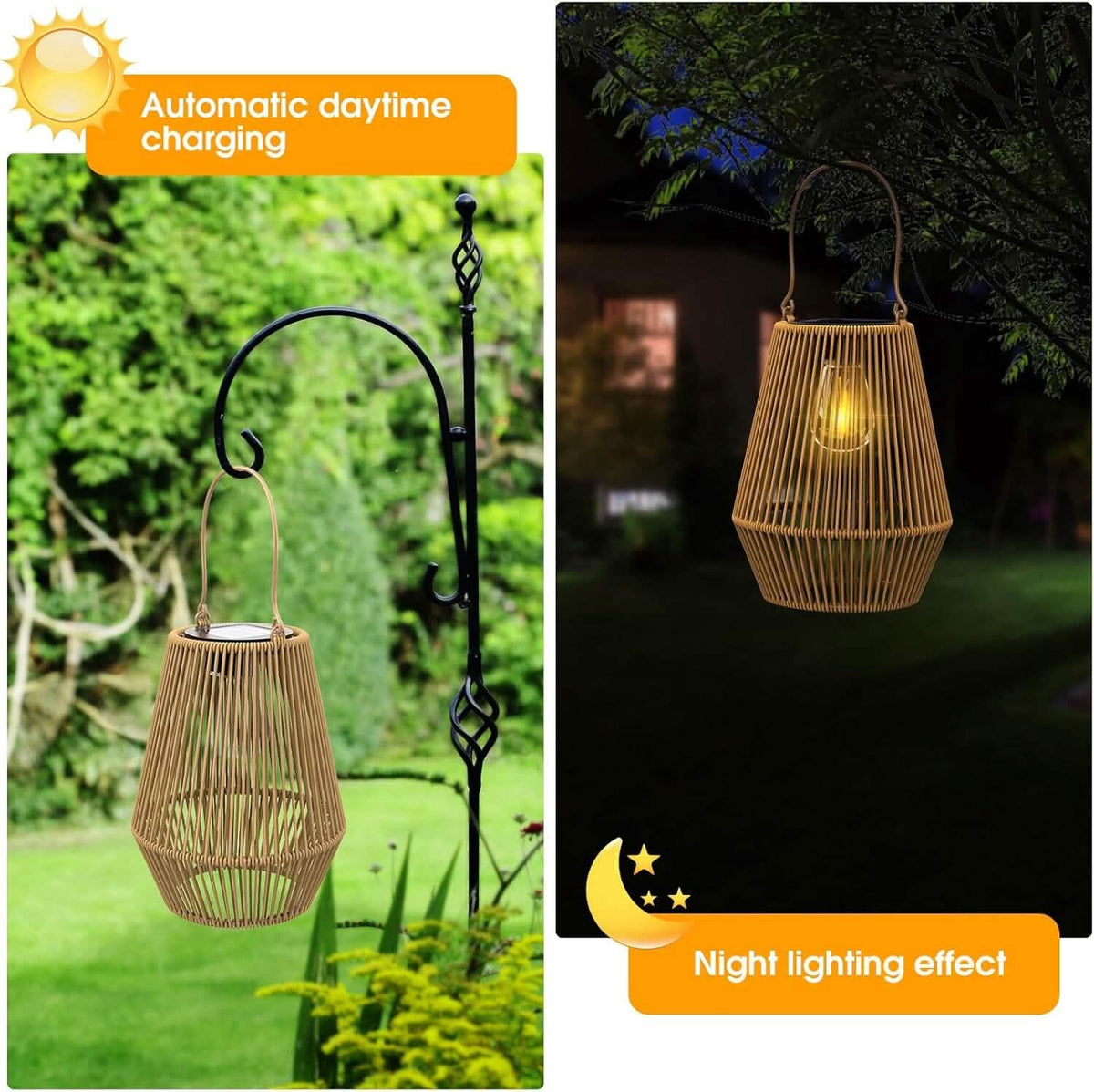Hanging Solar Woven Lantern Solar Lamp Lights Decoration - A-1 Thread Vault