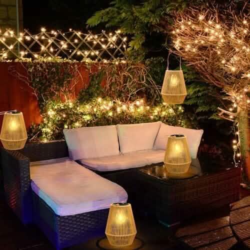 Hanging Solar Woven Lantern Solar Lamp Lights Decoration - A-1 Thread Vault