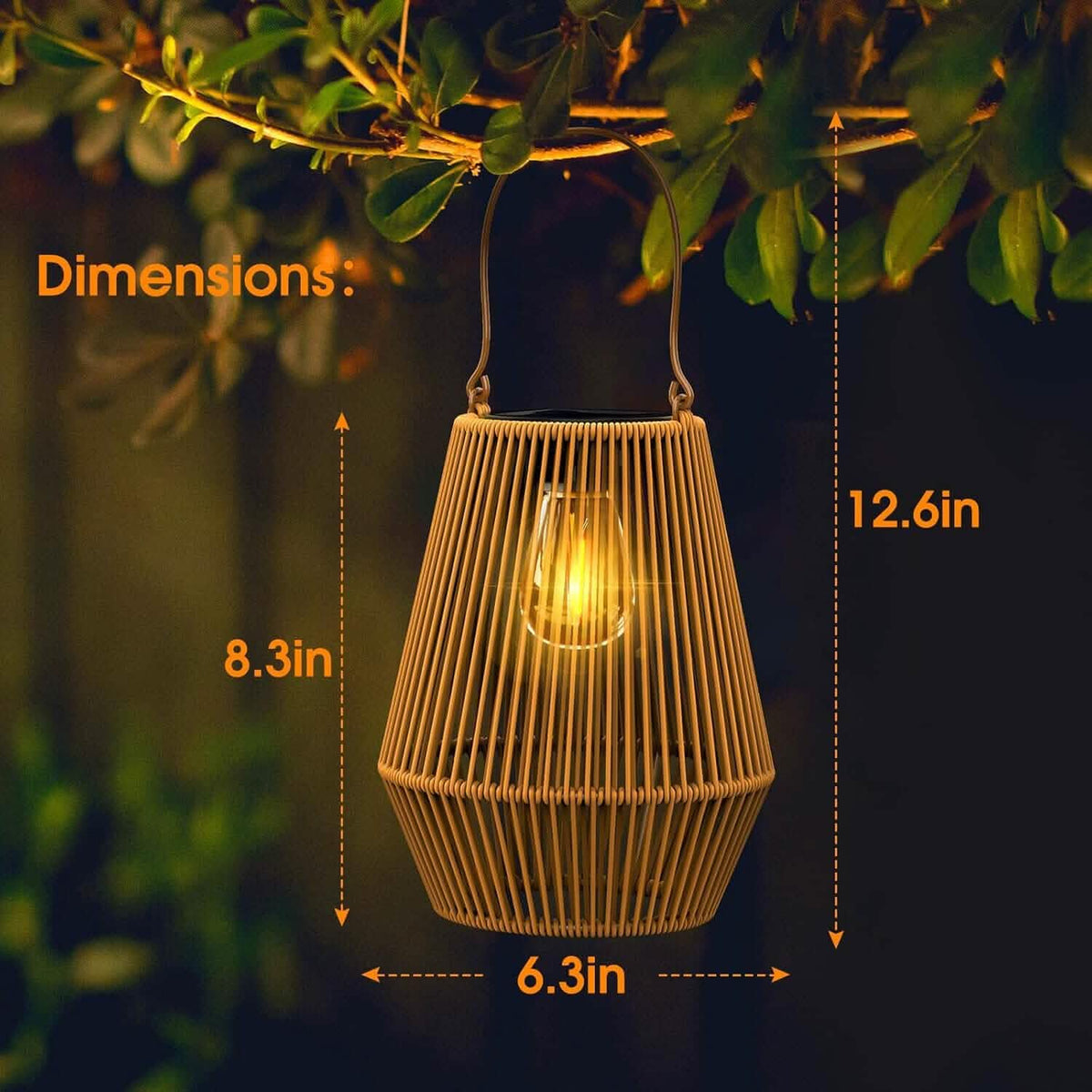 Hanging Solar Woven Lantern Solar Lamp Lights Decoration - A-1 Thread Vault