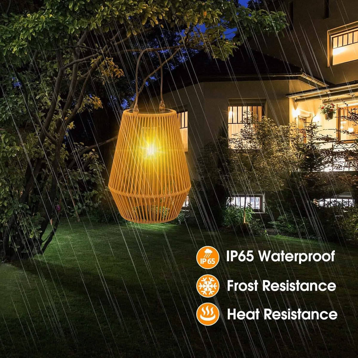 Hanging Solar Woven Lantern Solar Lamp Lights Decoration - A-1 Thread Vault