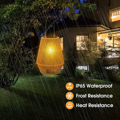 Hanging Solar Woven Lantern Solar Lamp Lights Decoration - A-1 Thread Vault