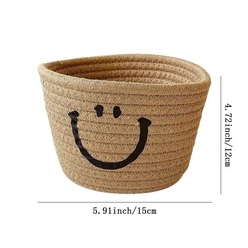Happy Face Woven Storage Basket - A-1 Thread Vault