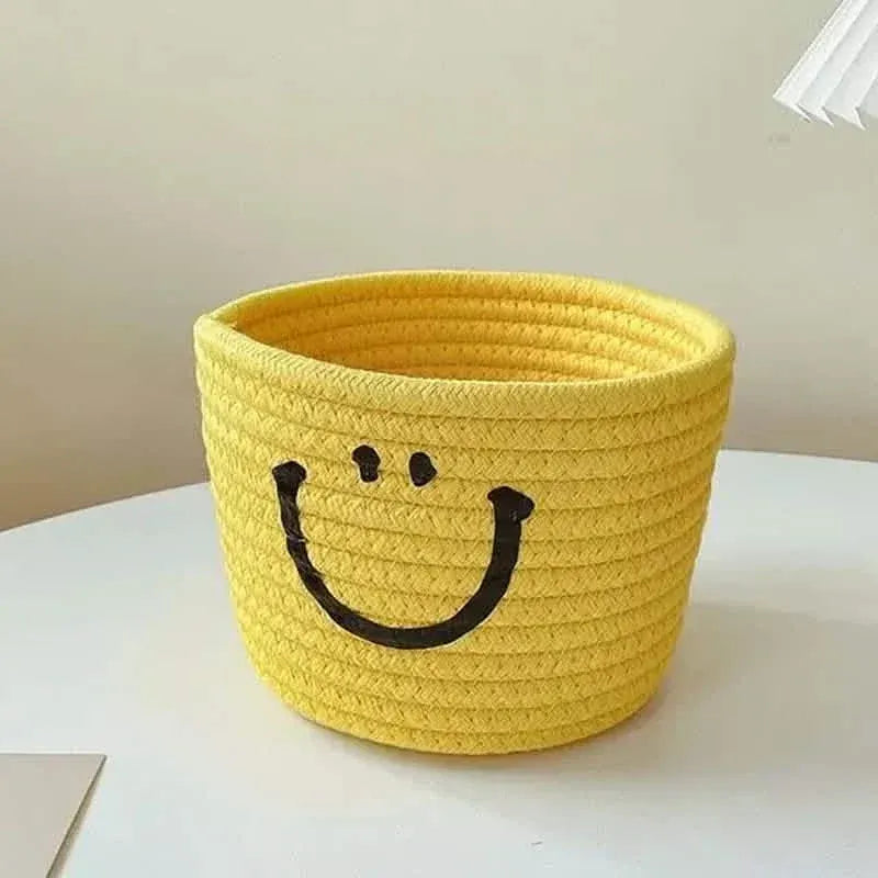 Happy Face Woven Storage Basket - A-1 Thread Vault