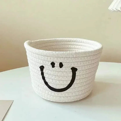 Happy Face Woven Storage Basket - A-1 Thread Vault