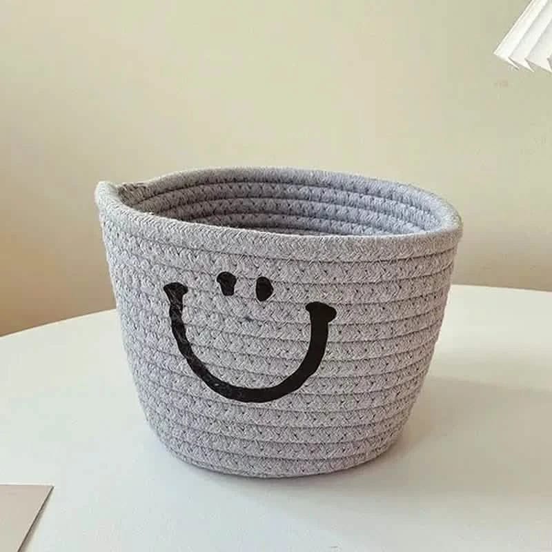 Happy Face Woven Storage Basket - A-1 Thread Vault