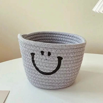 Happy Face Woven Storage Basket - A-1 Thread Vault