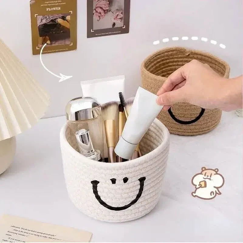 Happy Face Woven Storage Basket - A-1 Thread Vault