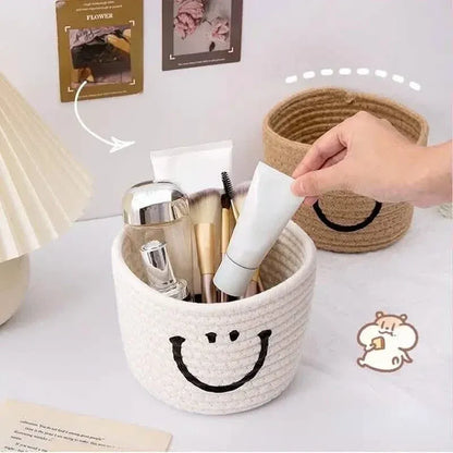 Happy Face Woven Storage Basket - A-1 Thread Vault