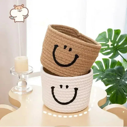 Happy Face Woven Storage Basket - A-1 Thread Vault